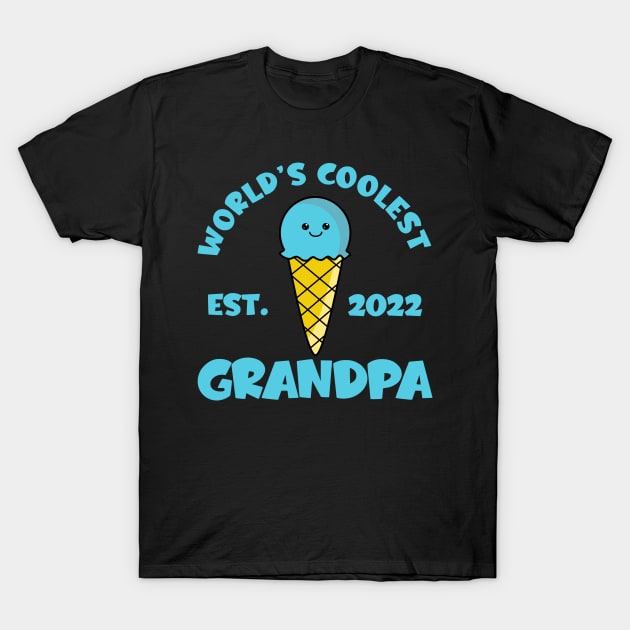 World's Coolest Grandpa Est. 2022 Kawaii Ice Cream T-Shirt by KawaiinDoodle